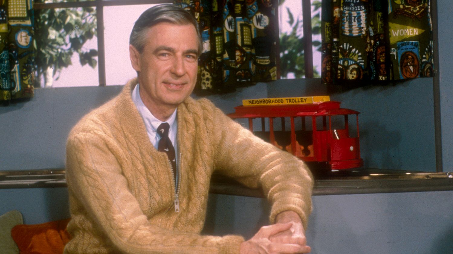 Mister Rodgers with trolley photo