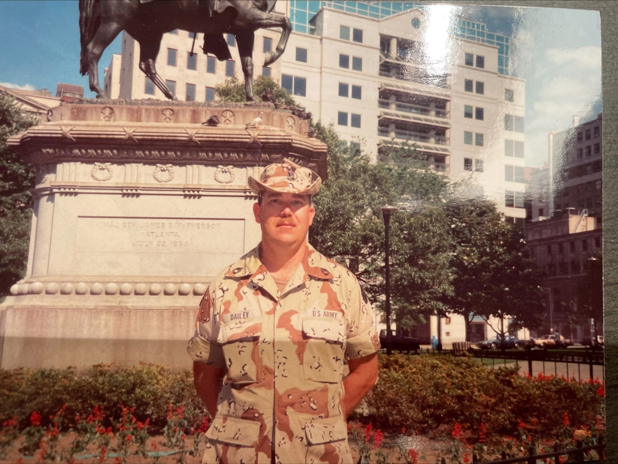 Retired U.S. Army Master Sgt. Stephen Dailey in Washington, DC during his military service.
