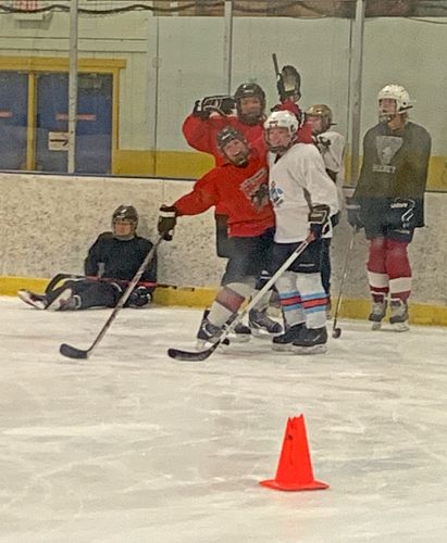 First WVU women's ice hockey team practice.