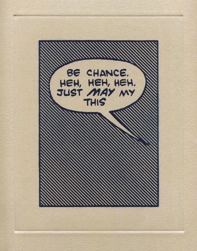 "Be chance." Laser cut intaglio, 9x7