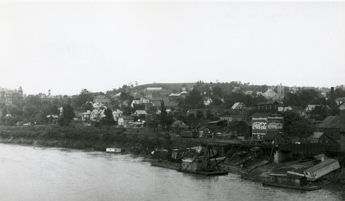 Morgantown along the river circa 1918.