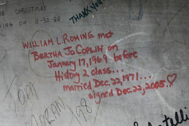 William Romine and Bertha Jo Coplin memorialized their love at Woodburn Hall in writing.