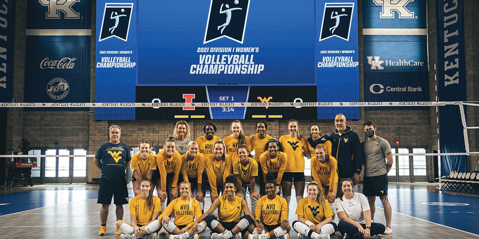 women's team, two coaches, volleyball