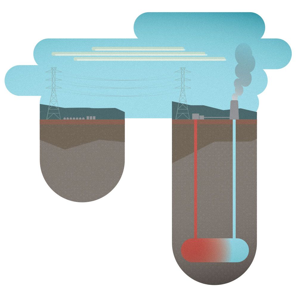 Illustration of energy production and oil drilling