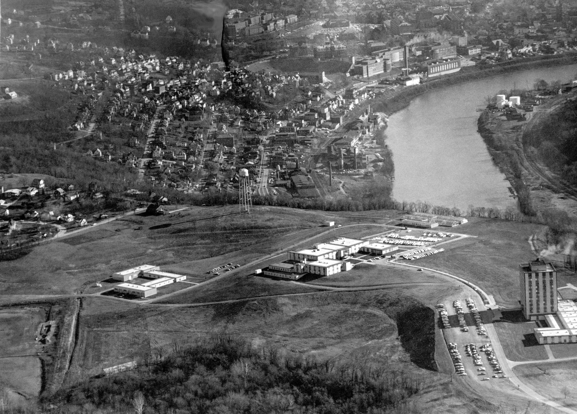 Aerial of Evansdale Campus in 1965.